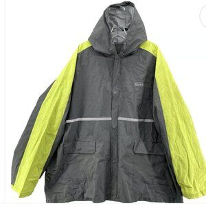 COLEMAN RAIN JACKET- MENS XL/2XL | GRAY & NEON YELLOW | WORKWEAR + GORPCORE